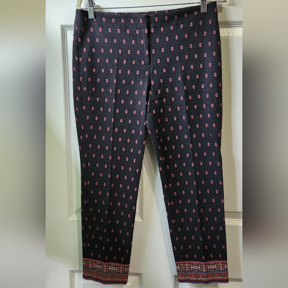 J. Jill black print crop pants women's size 10 petite